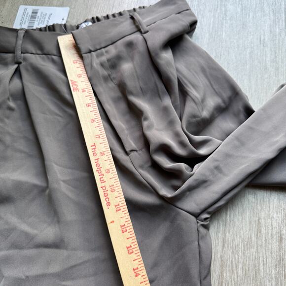 Tronjori Dress Pants Wide Leg Trousers Gray Womens M 28x28 NWT Boho Airy Flowy - Picture 7 of 8